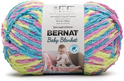 Bernat BABY BLANKET BB Jelly Beans Yarn - 1 Pack of 10.5oz/300g - Polyester - #6 Super Bulky - 220 Yards - Knitting/Crochet