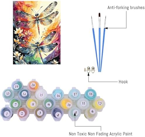 AIBOERL Paint by Numbers Kit for Adults Beginner, Dragonfly, 12X16In