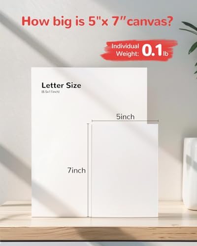 Small Painting Canvas Boards 60 Pack 5x7 Inch Kids Canvas Panels Blank White 100% Cotton for Acrylics Oil Watercolor Tempera Paints Art Class Supplies