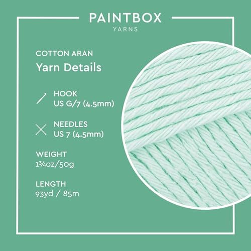 Paintbox Yarns 100% Cotton Aran Yarn 1.76oz / 50g, 93yds / 85m