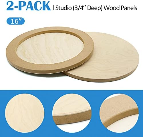 Falling in Art 2 Pack 16'' Unfinished Round Birch Wood Panels