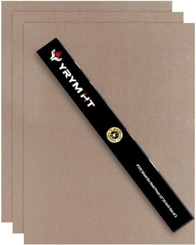 YRYM HT PTFE Teflon Sheets for Heat Press- 3 Pack 12"x16" Heat Press Mats