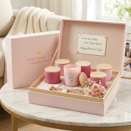 12Pcs Assorted Pink Candle Jars for Making Candles, 10oz Empty Jars with Bamboo Lids and Labels, Glass Candle Jars for Candle Making Supplies, Candle Containers for DIY Gifts