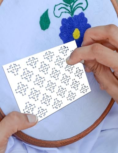 Gezan 20 Pcs Sashiko Stencils 8.3 x 5.9 Inch Plastic Sashiko Template Pattern Geometric Embroidery Stabilizers Drawing Line Template for Hand Quilting Sewing