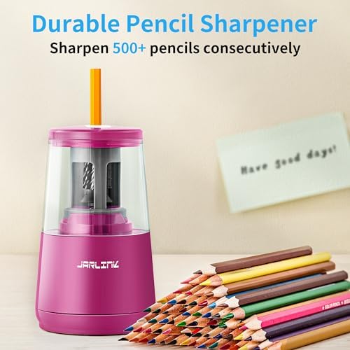 JARLINK Electric Pencil Sharpener, Heavy Duty Helical Blade, Auto Stop