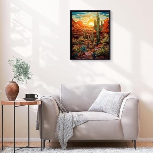 Natuyalo Paint by Numbers Kit for Adults - Cactus DIY Adult Paint by Number Kits Wilderness Landscape Acrylic Canvas Painting for Adults Beginners Kids Art Crafts Without Frame, 16x20 Inch