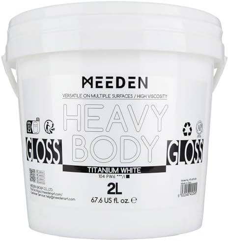 MEEDEN Titanium White Acrylic Paint: 2L/67.64oz Heavy Body Gloss Finish