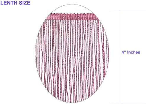 10 Yards of 4" Long Chainette Fringe Thread Yarn Tassel Trim Braid Fringe for Crafts Sewing and Decor-Pink