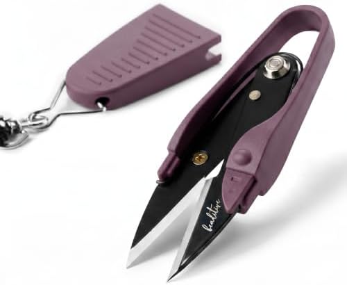 Beaditive Premium Thread Snips - Thread, Yarn, Embroidery Snipper for Sewing, Quilting, Knitting, Jewelry Making - High-Carbon Steel Blades with Protective Cap and Lanyard (Purple)