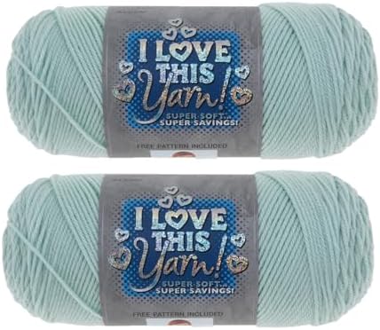Hobby Lobby I Love This Yarn, 100% Acrylic, 364 Glacier, Set of 2