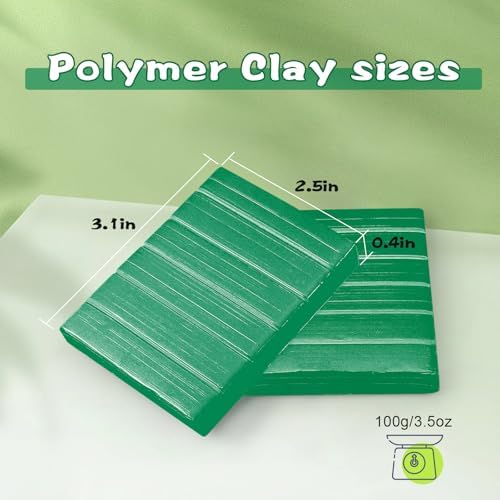 ifergoo 100g Dark Green Polymer Clay, 3.5oz Oven Bake DIY Modeling Clay