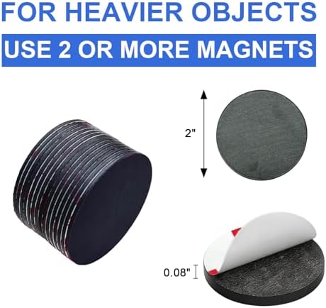 Towjug Adhesive Magnets for Crafts 2" x 0.08", 30 Pack Fridge Magnetic Dots