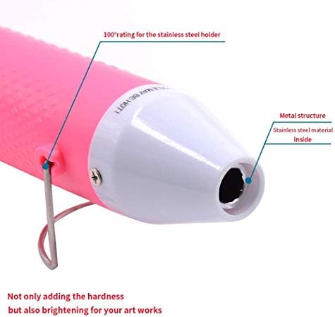 Heat Gun,mofa Embossing Mini Heat Gun,Hot Air Gun For Craft with Stand For DIY Embossing And Acrylic Paint Dryer,Multi-Purpose Electric Heating Nozzle 150W 110V (Pink,White)