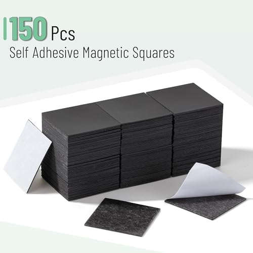 Mr. Pen- Self Adhesive Magnet Square, 150 pcs, Flexible and Extra Thin