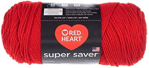 Craft County Size 4 (Medium) 100% Acrylic Fiber Yarn – Variety of Color and Pattern Options – for Crochet, Knitting, and Weaving (Cherry Red)