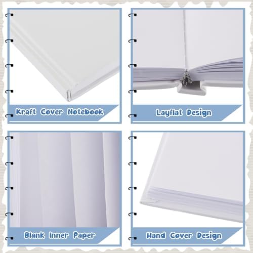 Henoyso 12 Pcs A5 Blank Notebook Journal Hardcover Sketchbook, 8.3 x 5.7 in