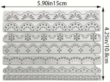 Scrapbooking Die-Cuts for Card Making, Christmas Metal Cutting Dies, Paper Craft Punch Template, Background Embossing Stencils, DIY Album Décor (Lace Wave Border Set- 15x10.8cm)
