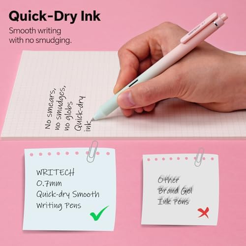 WRITECH Gel Pens Journaling Highlighters: Pink Pastel All-in-One Set 8ct