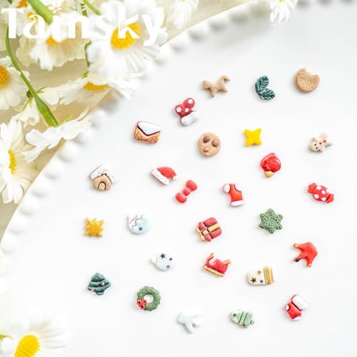 Tainsky 9 Shapes Mirco Christmas Polymer Clay Cutters, Winter Clay Cutters for Earrings Making Clay Jewelry