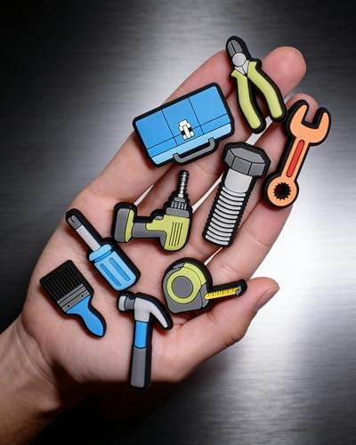 14pcs Tools Theme Shoe Decoration Charms, ABS DIY Decorations for Clogs, Sandals, Versatile Craft Accessories