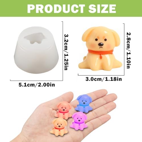 Cute Mini Dog Shape Resin Silicone Molds Micro Dollhouse Animal Epoxy Casting Molds for DIY Resin Fairy Garden Miniatures Landscape Tiny Things Crafts Decor(Style 2)