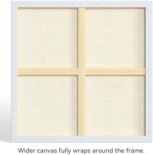 PHOENIX 36x36 Inch 2 Pack Gallery Canvas - 1.5 in Thick Extra Large Square Canvases for Painting - Deep Edge 100% Cotton 11 Oz. Gesso Primed White Blank Professional Canvas Oil & Acrylic Paints