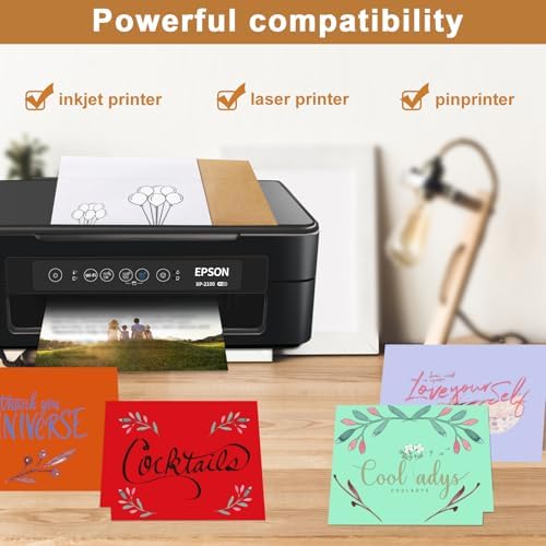Silunkia 20 Packs 10 Assorted Colors Blank Cards and Envelopes 4.25 x 5.5