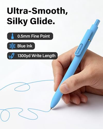 inkipen 0.5mm Colored Gel Pens, 8 Pack, Fidget Function