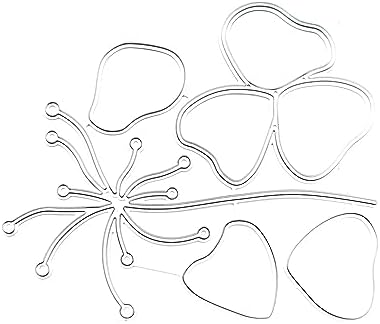 Scrapbooking Die-Cuts, Layer Frame Net Set Metal Cutting Dies for Card Making, Paper Craft Template, Background Embossing Stencils, DIY Album Décor (Lotus Flower 5 x 4.3 in)