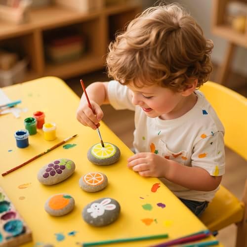 Simetufy 100Pcs River Rocks for Painting 3-4 Inch Large Flat Smooth Stones