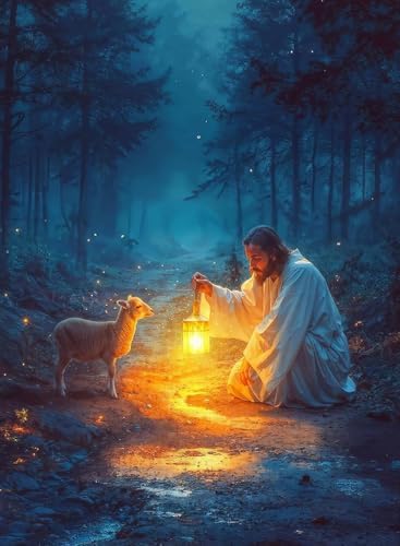 Jesus Paint by Numbers Kit for Adults Framed Canvas 12X16 in, Frameworkless
