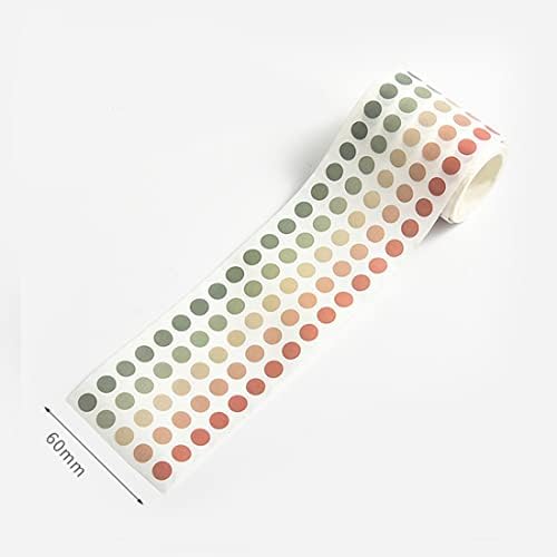 YUBBAEX Morandi 5/16" Dot Washi Tape Round Stickers 1250 Dots Stickers for Bullet Journal Planner Scrapbooking 2 3/8" x 10‘ (Rose Forest)