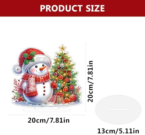 Christmas Diamond Art Kits for Adults,Red Scarf Snowman Diamond Painting
