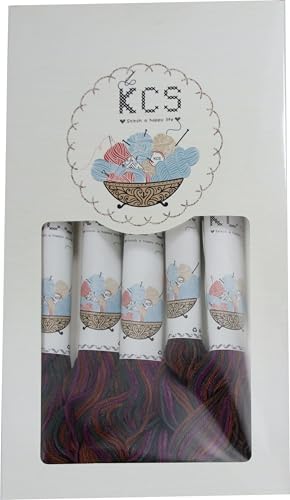 KCS Big skeins of 25 Meters Size 25 Color Variegated Cross Stitch Stranded Threads,6 skeins,4522