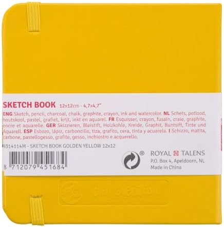 Talens Art Creation Sketchbook, Golden Yellow, 80 Sheets, 4.7 x 4.7 in