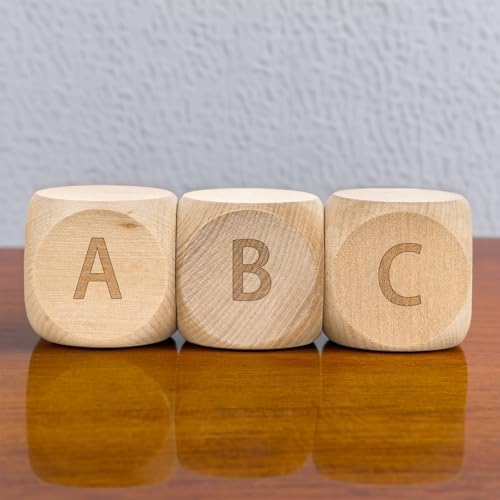 ZEAYEA 20 Pcs Blank Wooden Dice, 2 inch Unfinished Square Blocks, Blank 6 Sided Wood Cubes with Rounded Corners for Building Blocks, DIY Craft Projects, Party Supplies