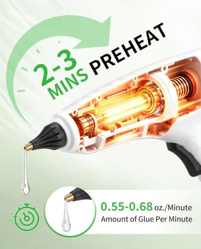 Hot Glue Gun 200W Auto Hand Free Fast Heat W/Full Size Stick Set