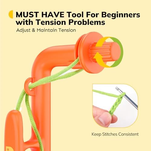 Crochetobe Beginner Crochet Kit with Crochet Tension Tool, Dinosaur Theme