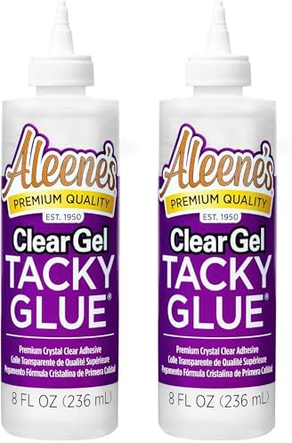 Aleene's Clear Gel Tacky Glue for Crafts, Nontoxic, Applies and Dries Clear, 8 fl oz (Pack of 2)