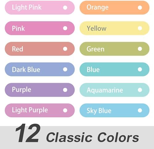 HANKU 12 Pack Pastel Highlighters, Dual Tip No Bleed Bible Study Markers