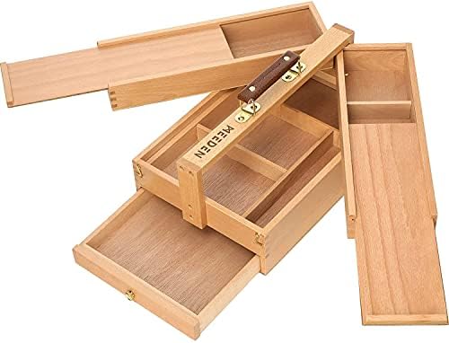 MEEDEN Portable Artist Supply Storage Box: Foldable Beech Wood Box