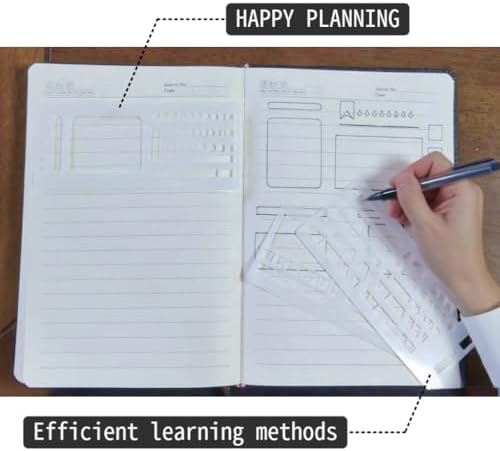 9 PCS Handmade Flexible Planner Templates for Bullet Journaling - Reusable Dot Grid & Calendar Layouts, Transparent Mylar for Planning, Drawing & DIY Crafts