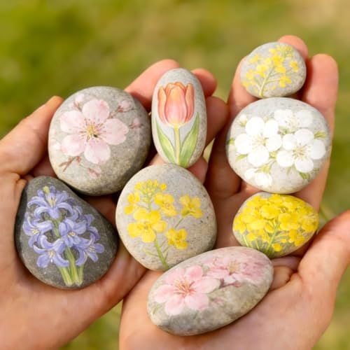 AUREUO Pastel Acrylic Paint Set - 8 Vintage Spring Colors, 0.71 Fl Oz (21ml) Tubes for Floral Painting, Mother's Day Crafts, Home Décor, Non-Toxic High Pigment Artist Paints