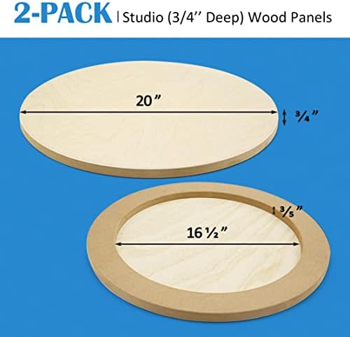 Falling in Art 2 Pack 20'' Unfinished Round Birch Wood Panels