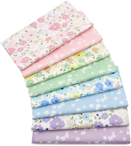 Aubliss 8pcs Fat Quarter Fabric Bundles (100% Cotton - 20'' x 20'')