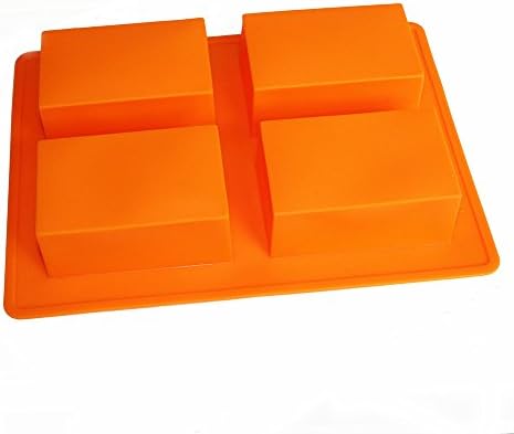 X-Haibei Plain Basic Rectangle Thick Bar Soap Mold Half-Handsize Silicone Mould for Bath Supply 3oz per Cell