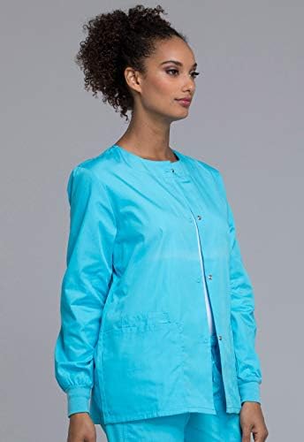 Cherokee WW Originals Scrubs Jacket for Women Snap Front 3 Pockets