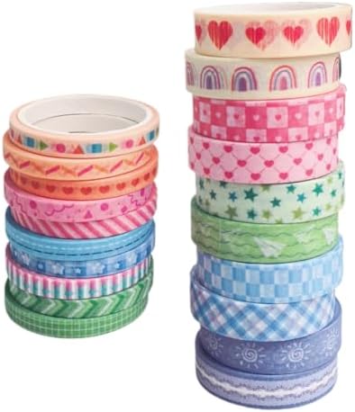 Washi Tape Set 20 Rolls, Colorful Decorative Paper Tape