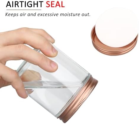 MILIVIXAY 20 Pack 8 OZ Thick Glass Clear Candle Jars with Rose Gold Lids-Bulk Empty Candle Jars for Making Candles-Canning Jar for Spice, Liquid, Sample- Dishwasher Safe.