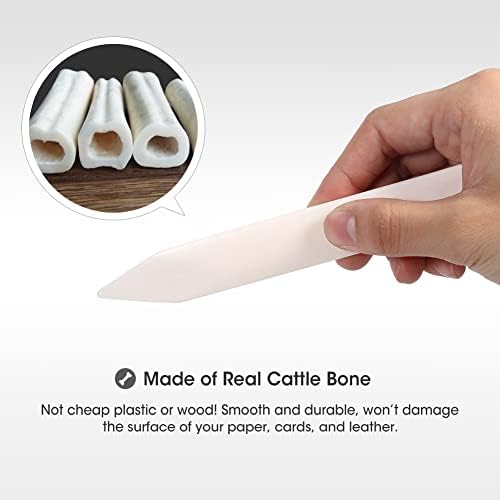 DEEDYGO Genuine Bone Folder Tool - 100% Cattle Bone | Scoring, Creasing, Folding, Burnishing, For Paper, Card & Leather Crafts, Origami, Scrapbooking, Bookinding, Crafting